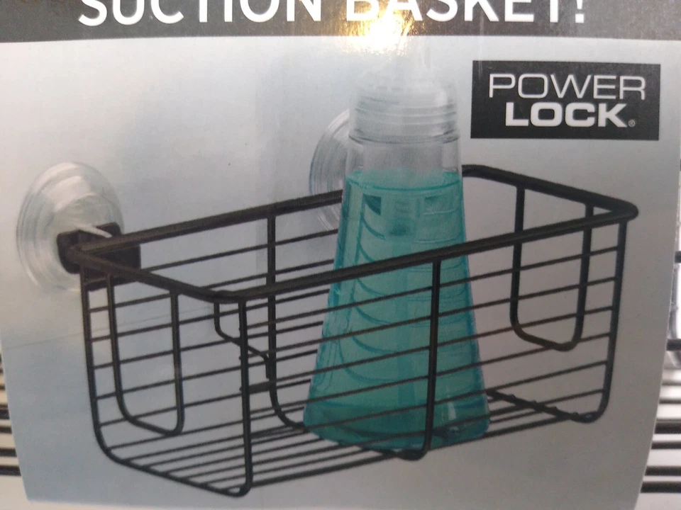 Cesta de sucção Inter Design sucção máxima cor preta à prova de ferrugem  - Imagem 1 de 4