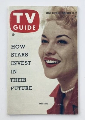 TV Guide Magazine November 16 1957 #242 Patti Page Western WA Ed. No Label Foto 1 de 2