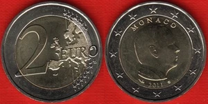 Monaco 2 Euro 2011 KM#195 "Prinz Albert II" BiMetallic UNC - Bild 1 von 1