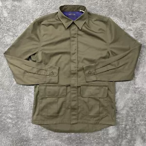 Camisa Chaqueta Levis Sta Prest Para Hombre Mangas Largas Verde Ejército Botones Talla Pequeña - Imagen 1 de 7