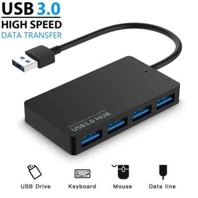 USB Hub 3.0 Verteiler 4 Port Splitter Datenhub SuperSpeed für Laptop PC 4-IN-1 - Bild 1 von 4