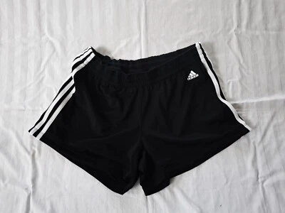 Womens Adidas 5 Inch mesh Running Shorts 3 stripe Black Climalite Large New Q178 - image 1 of 4