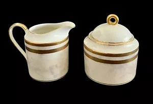 Oscar De La Renta Fine China Ivory Florentine Sugar Bowl With Lid & Creamer Set - Picture 1 of 14