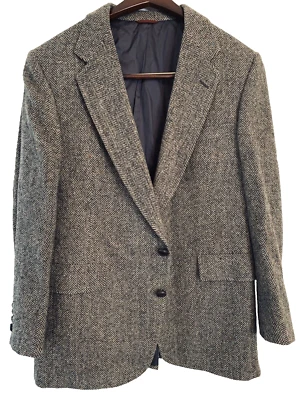 HART SCHAFFNER & MARK NEGRO GRIS TWEED Hombre Abrigo Deportivo Chaqueta Blazer 40R Foto 1 de 4