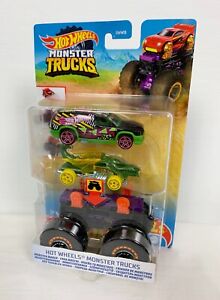 NEW Hot Wheels Monster Trucks Monster Maker + 2 Cars 3 Pack Set