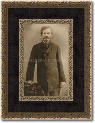 Impresión artística de retrato de boceto único Real Doc Holliday FIRMADO Foto 1 de 4