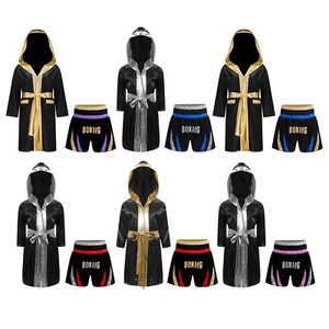 Kids Boys Outfit Kickboxing Suit Role Play Set Performance Uniform Color Block - Picture 1 of 46