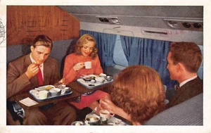 AK Luftfahrt: Essen im Clubwagen, United Airlines Mainliner verschickt 1948 - Bild 1 von 2