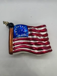 Vintage Radko STARS & STRIPES Patriot Flag Ornament 5” - Picture 1 of 5