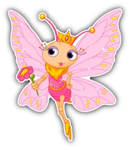 Funny Cartoon Butterfly Fairy Car Bumper Sticker Decal "SIZES" - Picture 1 of 1