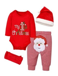 Baby Girl Boy Christmas Outfit My 1st Christmas Baby 0-3 Months Christmas 1st - Picture 1 of 7