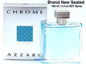 Chrome Men's Perfume by Azzaro 3.3 oz / 100 ml Eau De Toilette Spray, New in Box - Picture 1 of 2