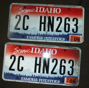 IDAHO CANYON COUNTY 2C LICENSE PLATE SET FOR CRAFTING - Picture 1 of 3