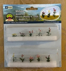 JTT Scenery #95564: Assorted Flower Plants 4, 10/pk, 1"Height, O-Scale - Picture 1 of 1
