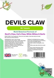Devils Claw Formula (90 Easy Swallow Tablets) Popular Food Supplement LINDENS UK - Picture 1 of 17