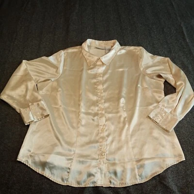 Top Jaclyn Smith Mujer 18W Dorado Abotonado Preppy Oficina Capa Base Cápsula Trabajo Foto 1 de 4