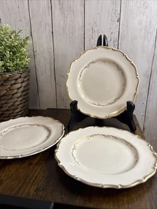 Vintage Royal Doulton Richelieu Bread Plate Set 3 Gold Scrolls & Leaves England - Picture 1 of 5