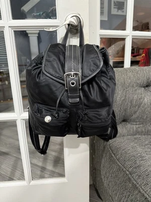 Coach Black Nylon  Leather Vintage Cargo Backpack 11x12 LO4J-1898 - Image 1 of 4
