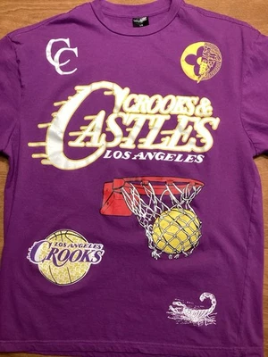 Рубашка Crooks And Castles x Los Angeles Lakers размер L фиолетовая 2-сторонняя - Изображение 1 из 2