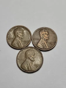 1940-S, 1946-S, and 1951-S Lincoln Wheat Cent Pennies - Picture 1 of 3