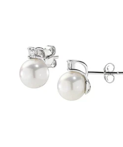 Orecchini Donna AMEN Argento 925 Perla 8 mm codice EPBBZ8 - Foto 1 di 2