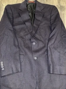 Nordstrom Loro Piana Mens 38R Navy Blue 100% Worsted Camel Hair Suit Blazer USA - Picture 1 of 9