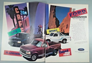 Anuncio original de revista Ford Trucks 1992 2 páginas "Introducción Flareside" - Imagen 1 de 1