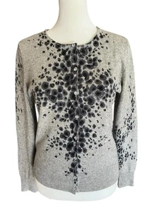 ONLY MINE Cashmere Silk Embellished Button-Up Cardigan Sweater Sz PM - Picture 1 of 9