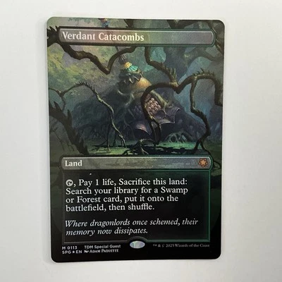 MTG Verdant Catacomb (0113) *FOIL* BORDERLESS Special Guest SPG NM/MT Tarkir TDM - Image 1 of 2