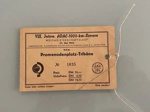 Alte Eintrittskarte Original VIII. Int. ADAC 1000 km Nürburgring 1962 - Bild 1 von 2
