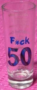F**k 50th Birthday Shot Glass Shot Recipes Gin & Bear It Old Rusty Spike Toe Tag - Picture 1 of 12