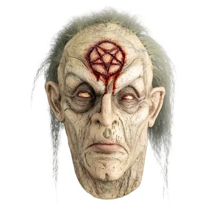 Mask Trick Or Treat Original Pentagram Witch 3/4 Head Latex Witch Mask W/ Hair - Picture 1 of 3