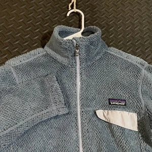 Chaqueta Patagonia Mediana Azul a Presión T Vellón Difuso Exterior Senderismo Logo Para Mujer - Imagen 1 de 9