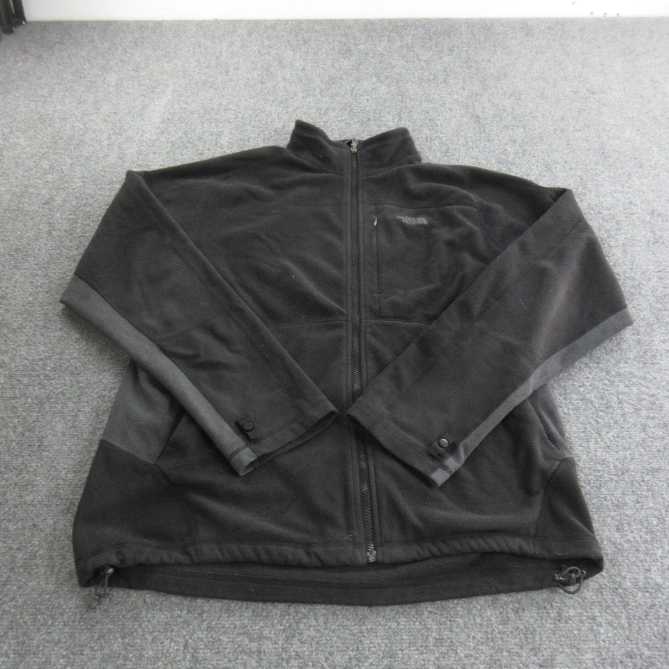 Chaqueta The North Face Para Hombre Grande Negra Gris Polar Cremallera Completa Bolsillo en el Pecho Foto 1 de 4