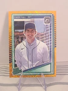 2025 Donruss Owen Hall #130 Orange Laser Prizm Detroit Tigers Rated Prospect SP - Picture 1 of 2