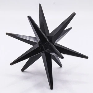 3.4" Black 12 Point Obsidian Merkaba Star Handcrafted Crystal Stone - Mexico - Picture 1 of 5