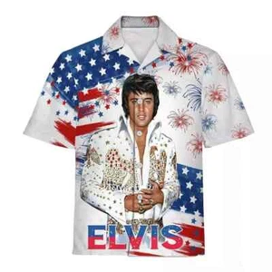 Elvis Presley Premium Singer Hawaiian Shirt, US Size S-5XL Gift Fan 2025 - Picture 1 of 2