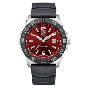 LUMINOX Mens Red Dial Black Rubber Band Swiss Quartz Watch - Picture 1 of 8
