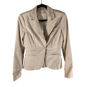 Bebe Collection Womens Blazer Jacket Corset Waist Velvet Ivory 4 - Picture 1 of 5