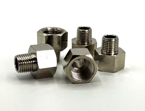 Messing Rohr Reduzierstück Adapter 3/8" PT Innengewinde auf 1/8" PT Außengewinde 5 Stück - Bild 1 von 2