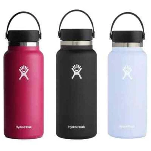 Botella de agua Hydro Flask 32 oz boca ancha tapa flexible aislada de acero inoxidable - Imagen 1 de 9