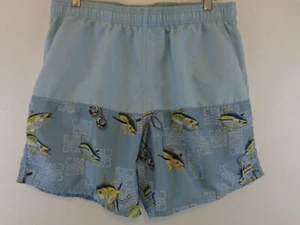 Guy Harvey Men Swim Trunks Sz Large Blue Mesh Liner Fish Fish - Picture 1 of 6