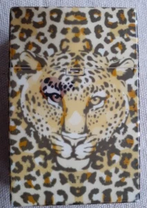 Vintage Flip Top Leopard Art Print Cigarette Case - Picture 1 of 3