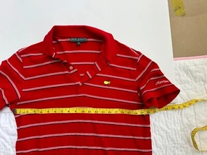 MASTERS COLLECTION Golf Shirt M Men’s Red Striped Polo Shirt Cotton PERFECT - Picture 1 of 5