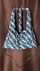 Top de bikini Lands' End para mujer L, L/L resistente al cloro cuello cuadrado halter ple - Imagen 1 de 8