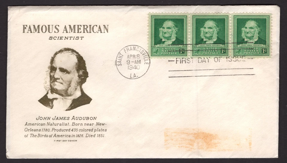 US FDC SC# 0864 Famous American 3 x 1 cents - Image 1 of 1