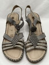 Remonte Shoes Women’s EU 42 US Size 10.5 - 11 Sandals Grey Silver Sparkle