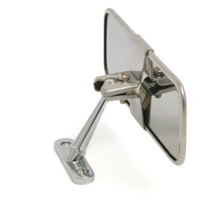 DASHBOARD TOP OF WINDSCREEN MOUNTED CHROME STAINLESS STEEL REAR VIEW MIRROR - Picture 1 of 4