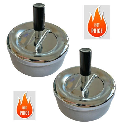 ✅ 2X Aschenbecher Drehaschenbecher Ascher Windaschenbecher Drehascher Windascher - Bild 1 von 4