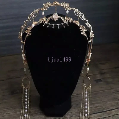 Chinese Hanfu Hair Tassel Bride Crown Hanfu Accessories Hairpin Hair Crown - Image 1 of 4